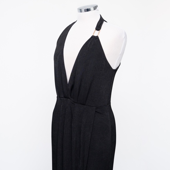 bebe - Halter Ruched Midi Dress - Picture 8 of 13
